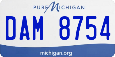 MI license plate DAM8754