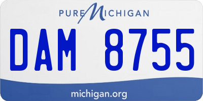 MI license plate DAM8755