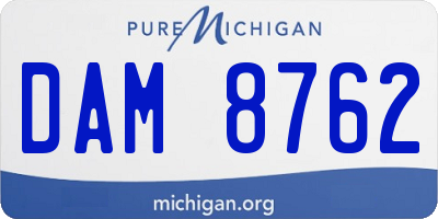 MI license plate DAM8762