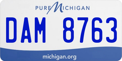 MI license plate DAM8763