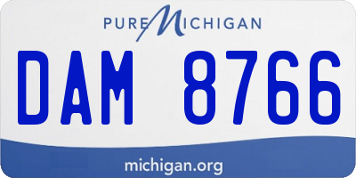 MI license plate DAM8766