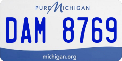 MI license plate DAM8769