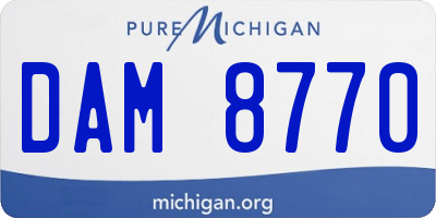 MI license plate DAM8770