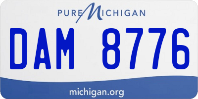 MI license plate DAM8776