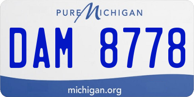 MI license plate DAM8778