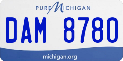 MI license plate DAM8780