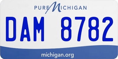 MI license plate DAM8782