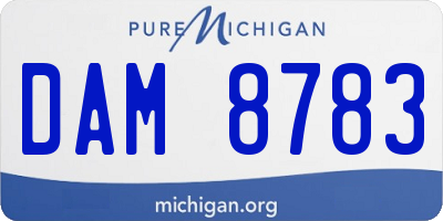 MI license plate DAM8783