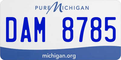 MI license plate DAM8785