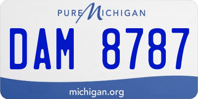 MI license plate DAM8787