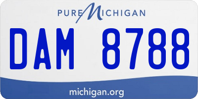 MI license plate DAM8788