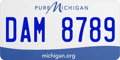 MI license plate DAM8789
