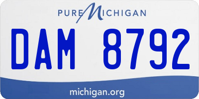 MI license plate DAM8792