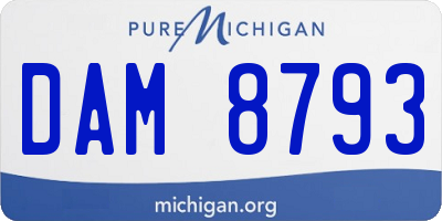 MI license plate DAM8793