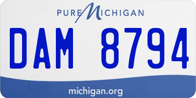 MI license plate DAM8794