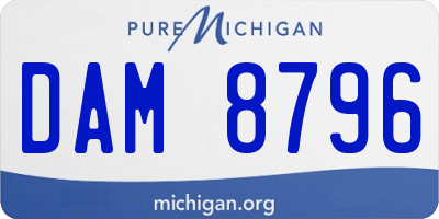 MI license plate DAM8796