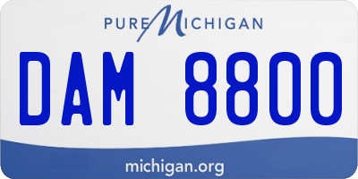 MI license plate DAM8800