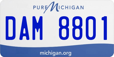 MI license plate DAM8801