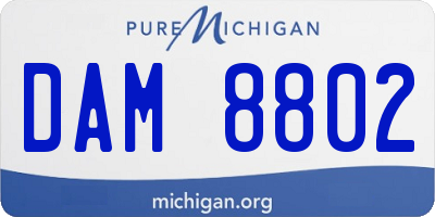 MI license plate DAM8802