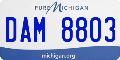 MI license plate DAM8803
