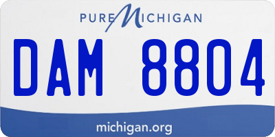 MI license plate DAM8804