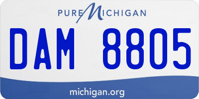MI license plate DAM8805