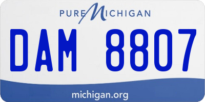 MI license plate DAM8807