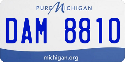MI license plate DAM8810
