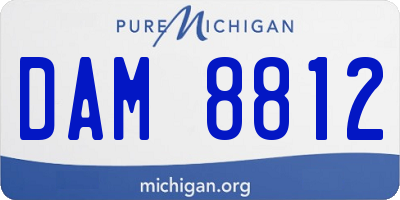 MI license plate DAM8812