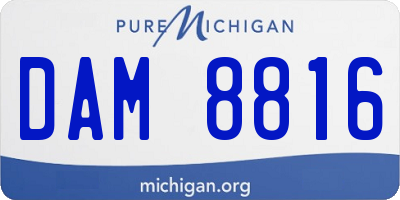 MI license plate DAM8816