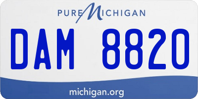 MI license plate DAM8820