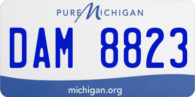 MI license plate DAM8823