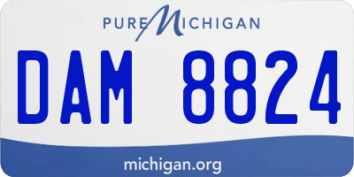 MI license plate DAM8824