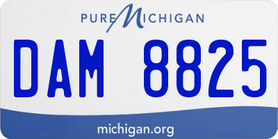 MI license plate DAM8825