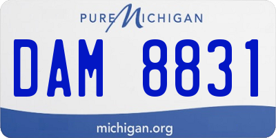 MI license plate DAM8831
