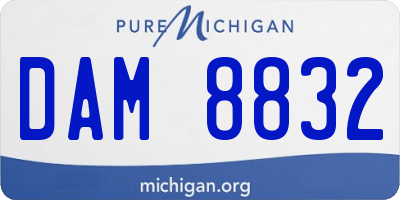 MI license plate DAM8832