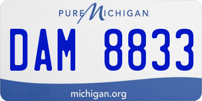 MI license plate DAM8833