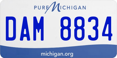 MI license plate DAM8834