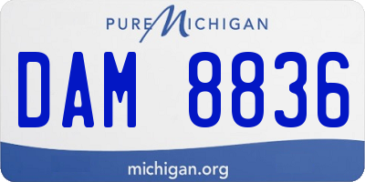 MI license plate DAM8836
