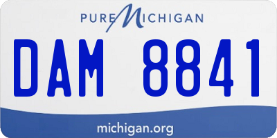 MI license plate DAM8841