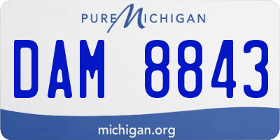 MI license plate DAM8843