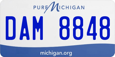 MI license plate DAM8848