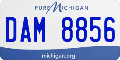 MI license plate DAM8856