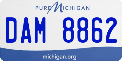 MI license plate DAM8862
