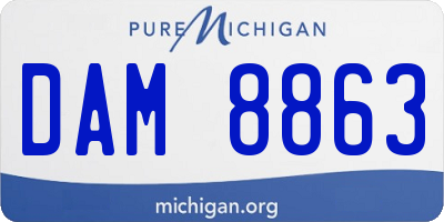 MI license plate DAM8863