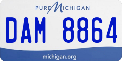 MI license plate DAM8864