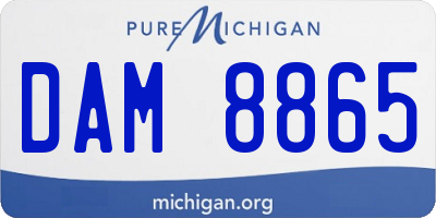 MI license plate DAM8865