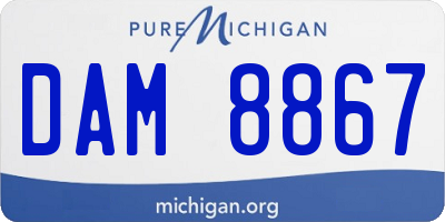 MI license plate DAM8867