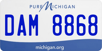 MI license plate DAM8868