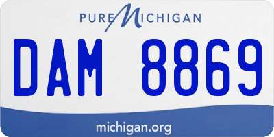 MI license plate DAM8869